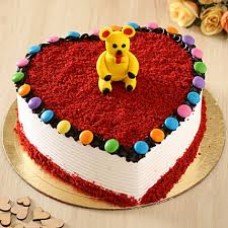 Sensual Red Velvet Teddy Fondant Cake