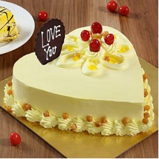 Heart shape Butterscotch Cake 